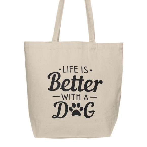 Life Is Better With A Dog Custom Tote Bag - Picture 2 of 3